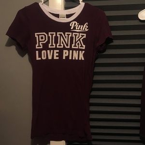 Maroon VICTORIA SECRET PINK t shirt